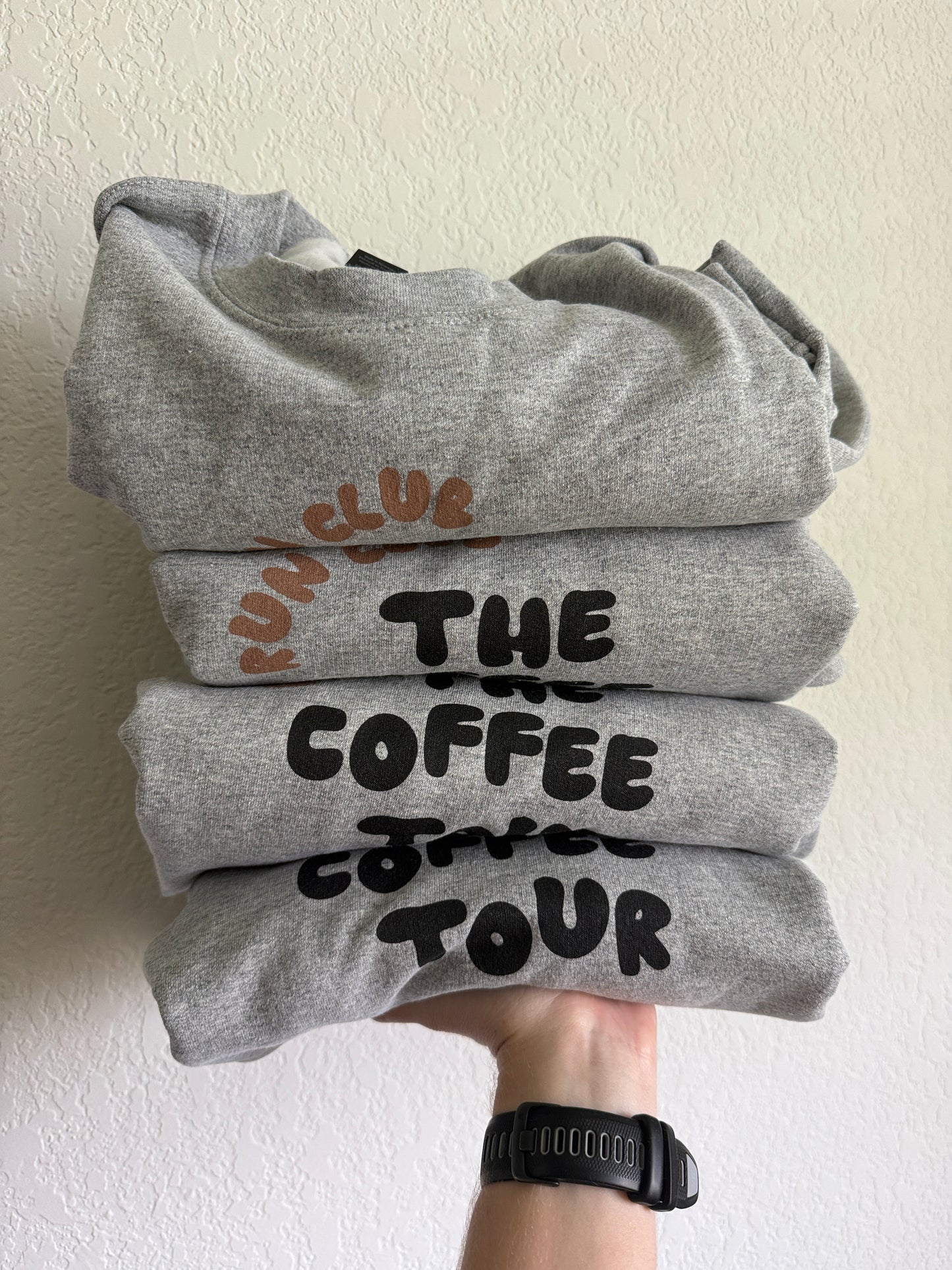 Grey The Coffee Tour Run Club Crewneck Sweatshirt