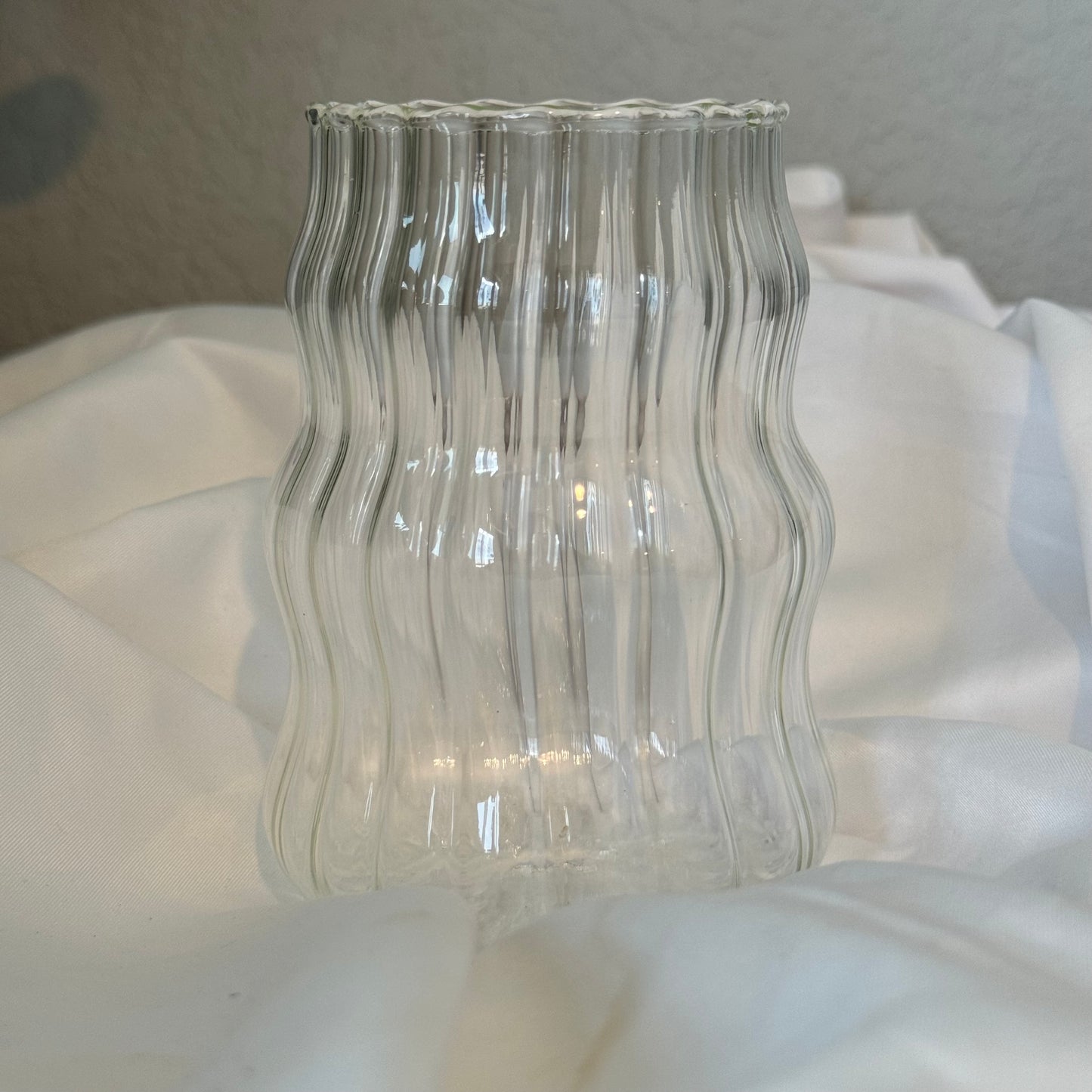 Ribbed Bubble Glass Cup
