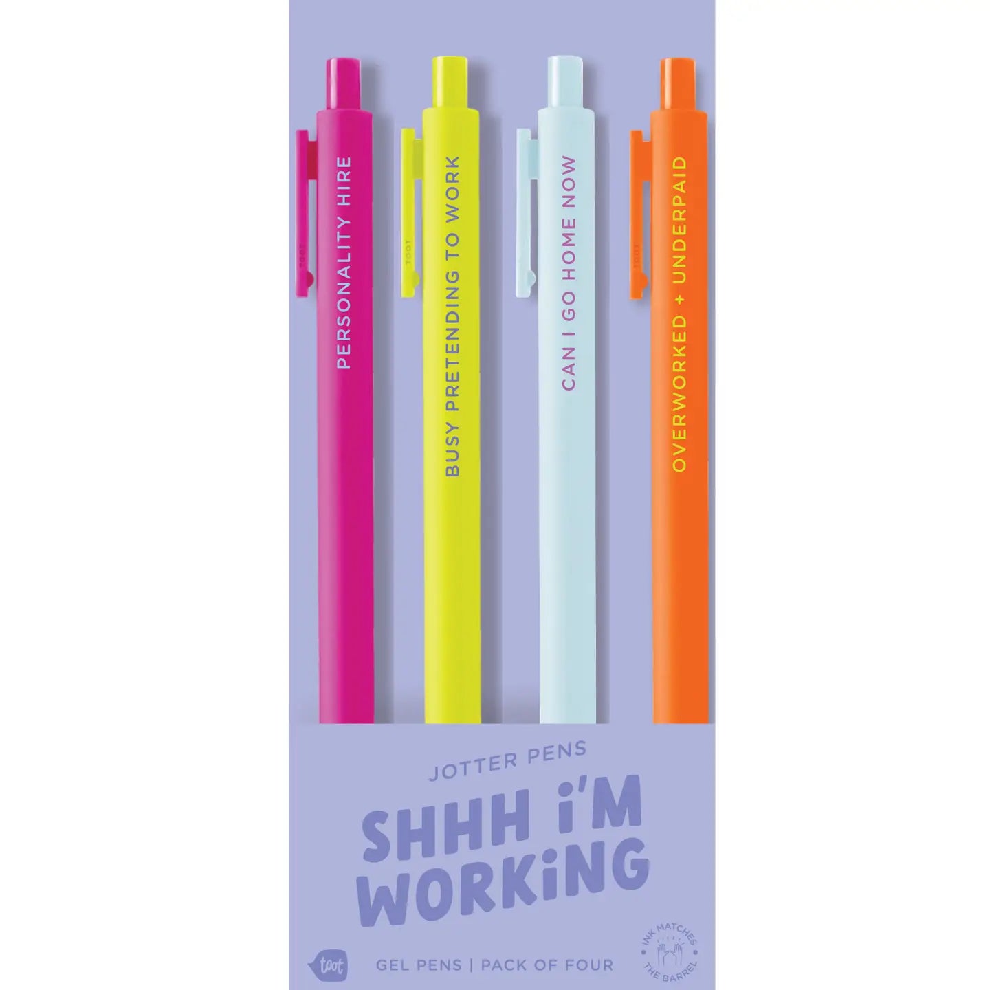 Shh Im Working Pens set of 4