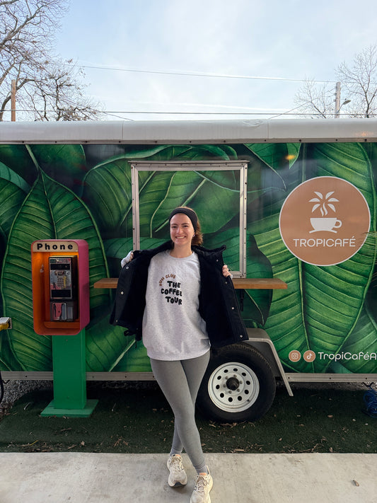 Light Grey The Coffee Tour Run Club Crewneck Sweatshirt