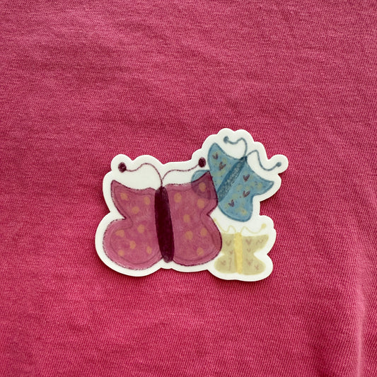 Blue Pink Yellow Butterfly Waterproof Vinyl Sticker