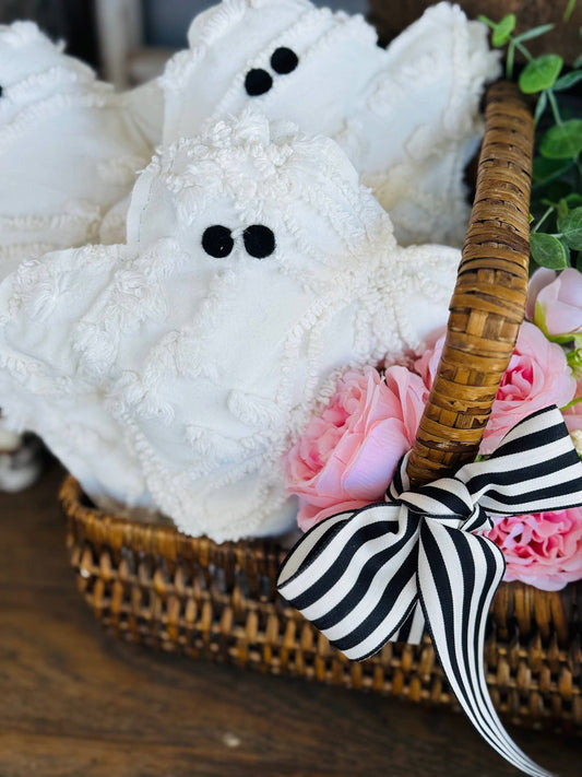 Vintage Chenille Ghost Pillow
