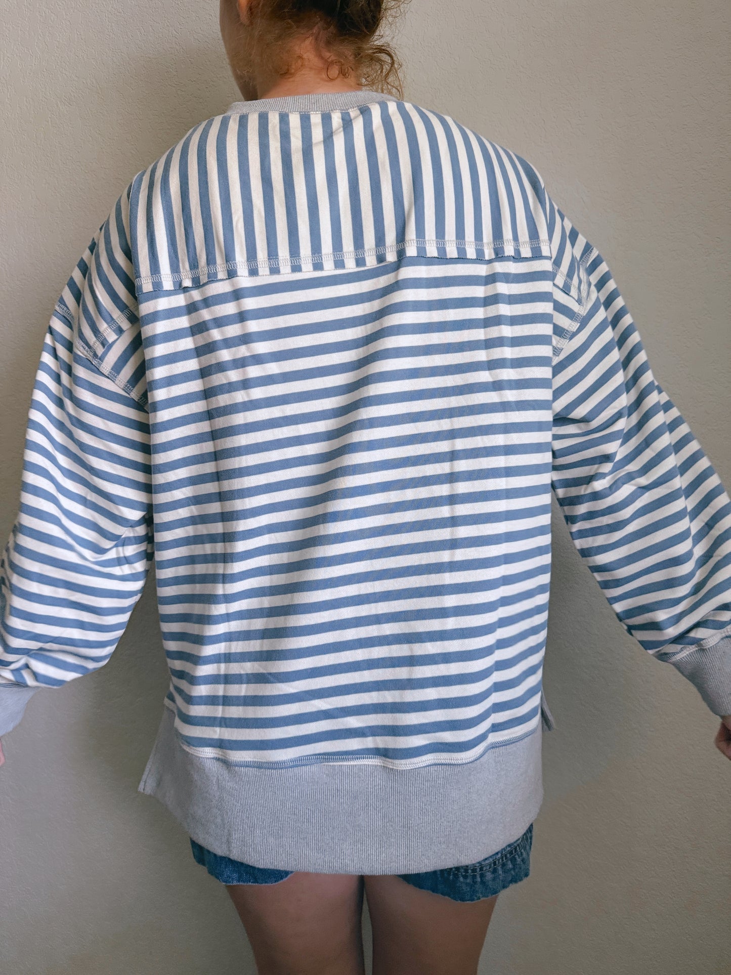 Blue Cream Stripes Long Sleeve