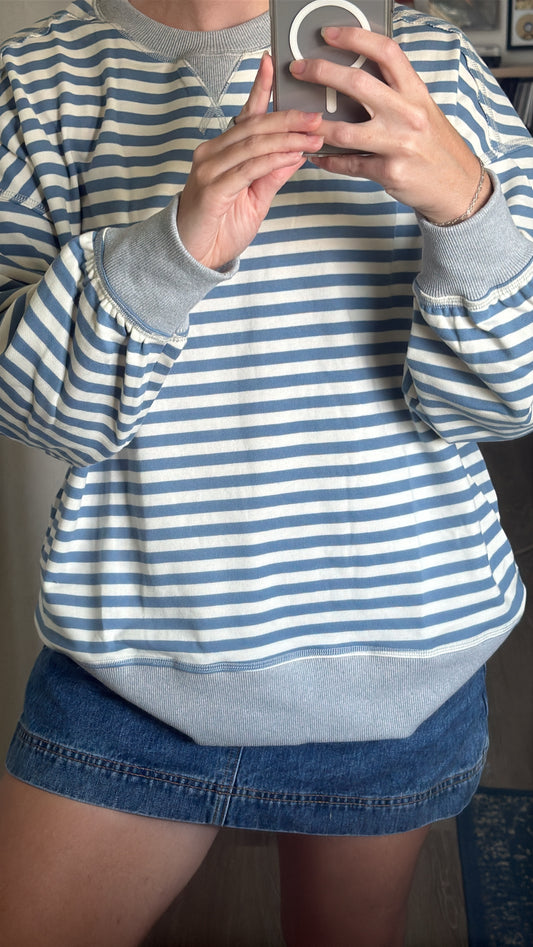 Blue Cream Stripes Long Sleeve