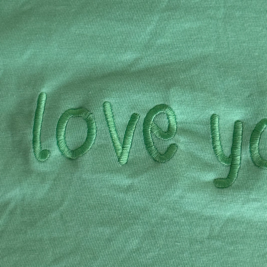 Costal Island Reef Bright Green Embroidered Love Yourself T-shirt