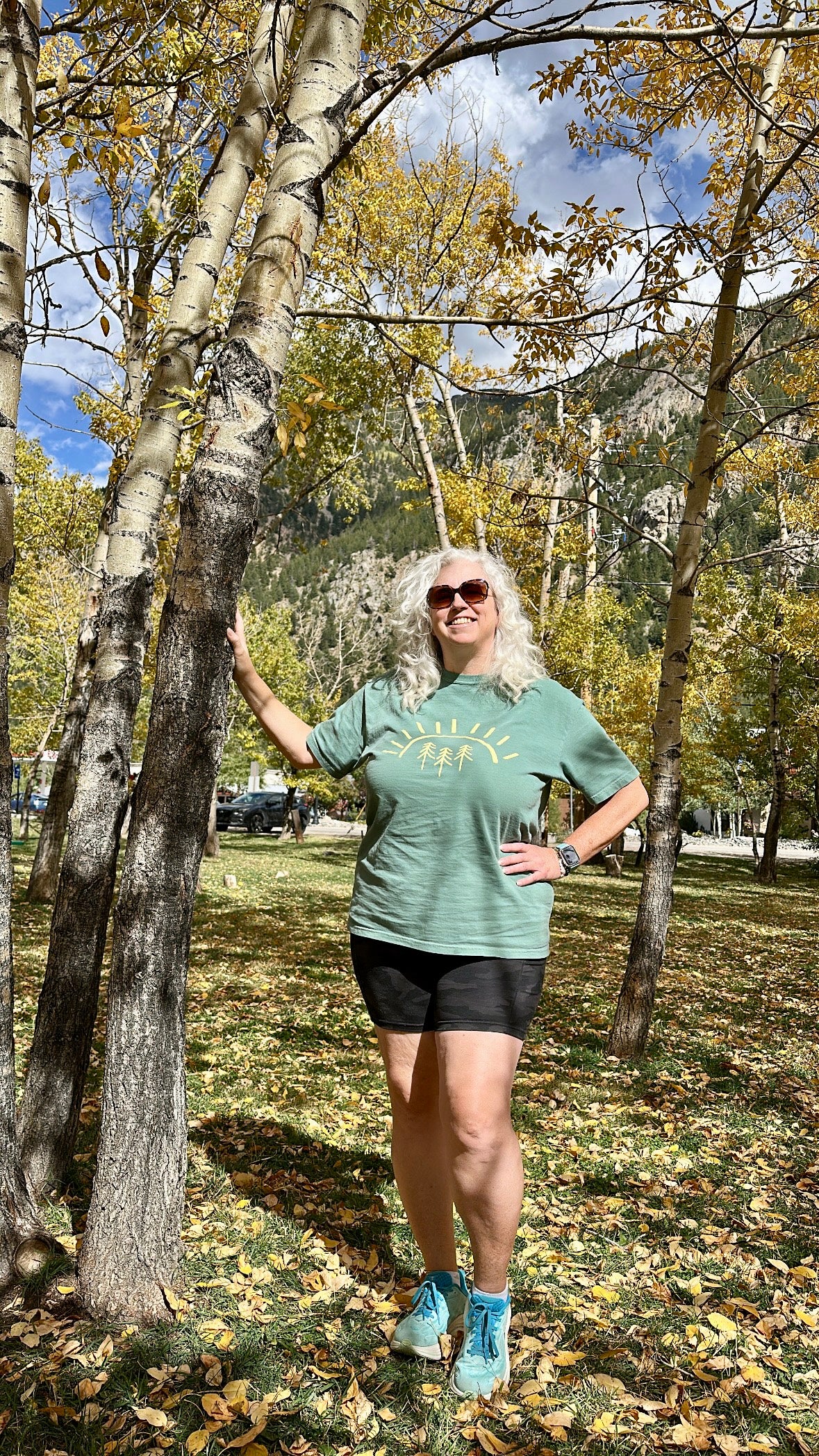 Radiant Pine Tree Sun Tshirt