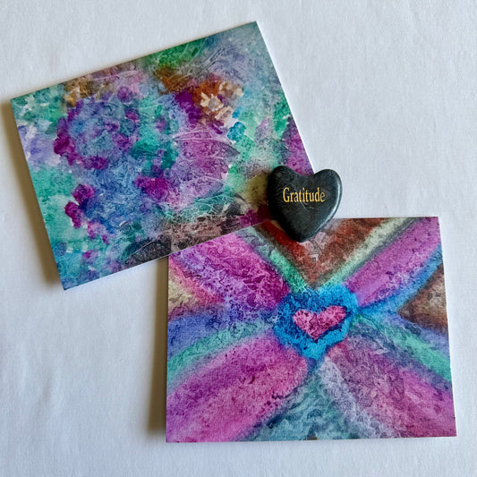 Whimsical Watercolor Collection Original Paintings Digitized on Greeting Cards with White Envelopes