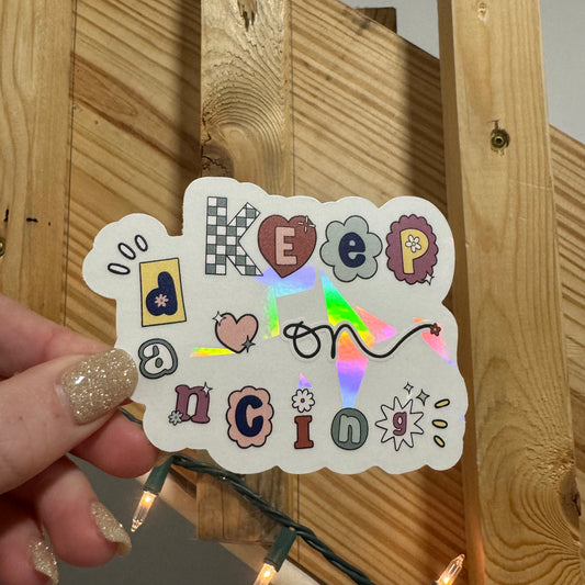 Keep On Dancing Suncatcher Rainbow Window Decal