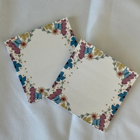 Floral Butterfly Sticky Notes 3x3