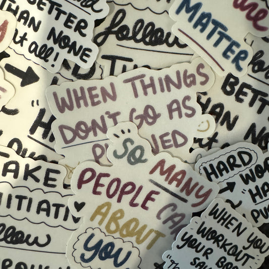 Word Quote Doodles Waterproof Vinyl Stickers