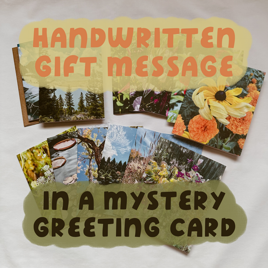 Handwritten Gift Message in a Mystery Greeting Card