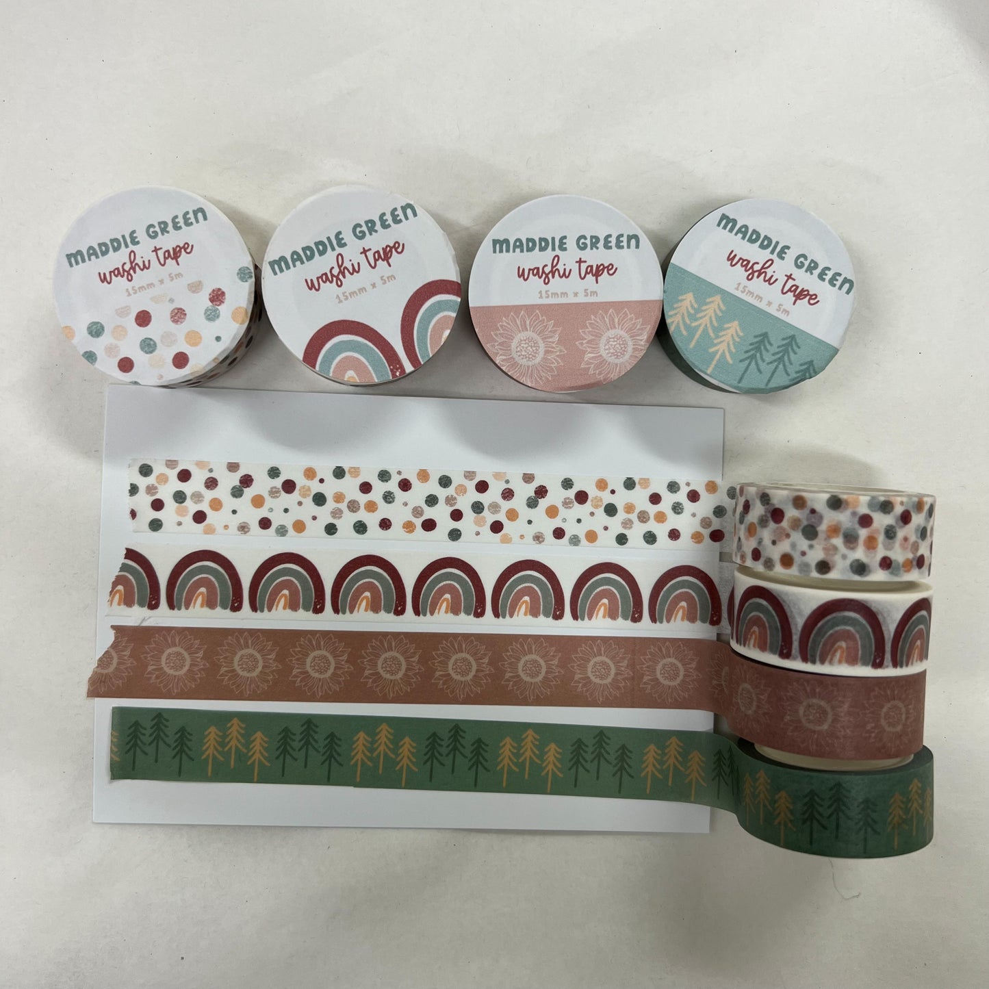 Signature Washi Tape Polka dot, rainbow, trees, sunflower