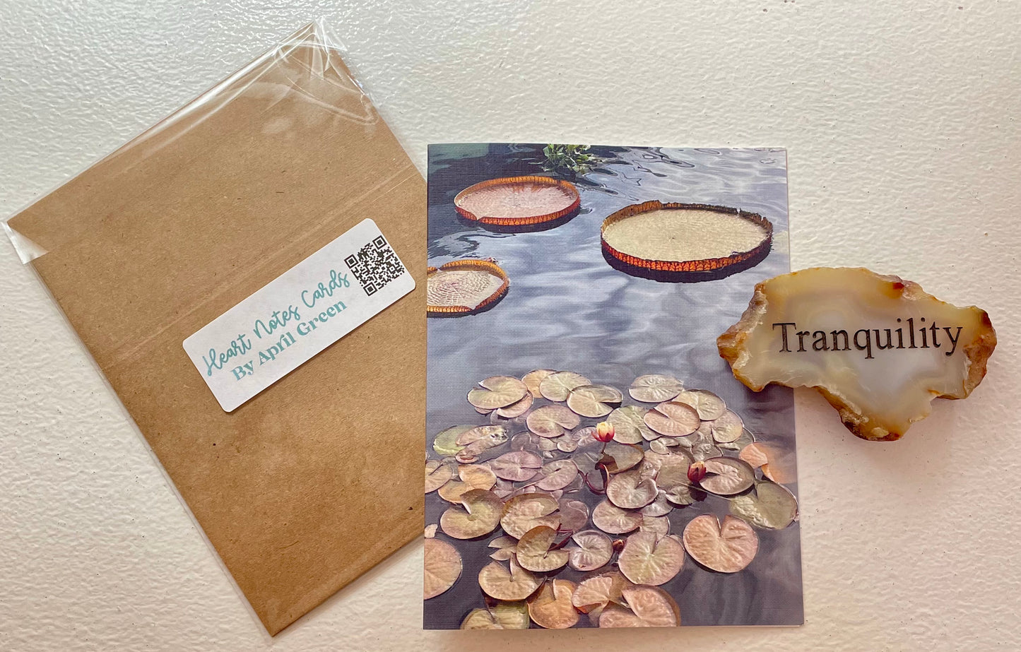 Lily Pads With Water Lilies Nature Original Photography Single Greeting Card with Kraft Envelope