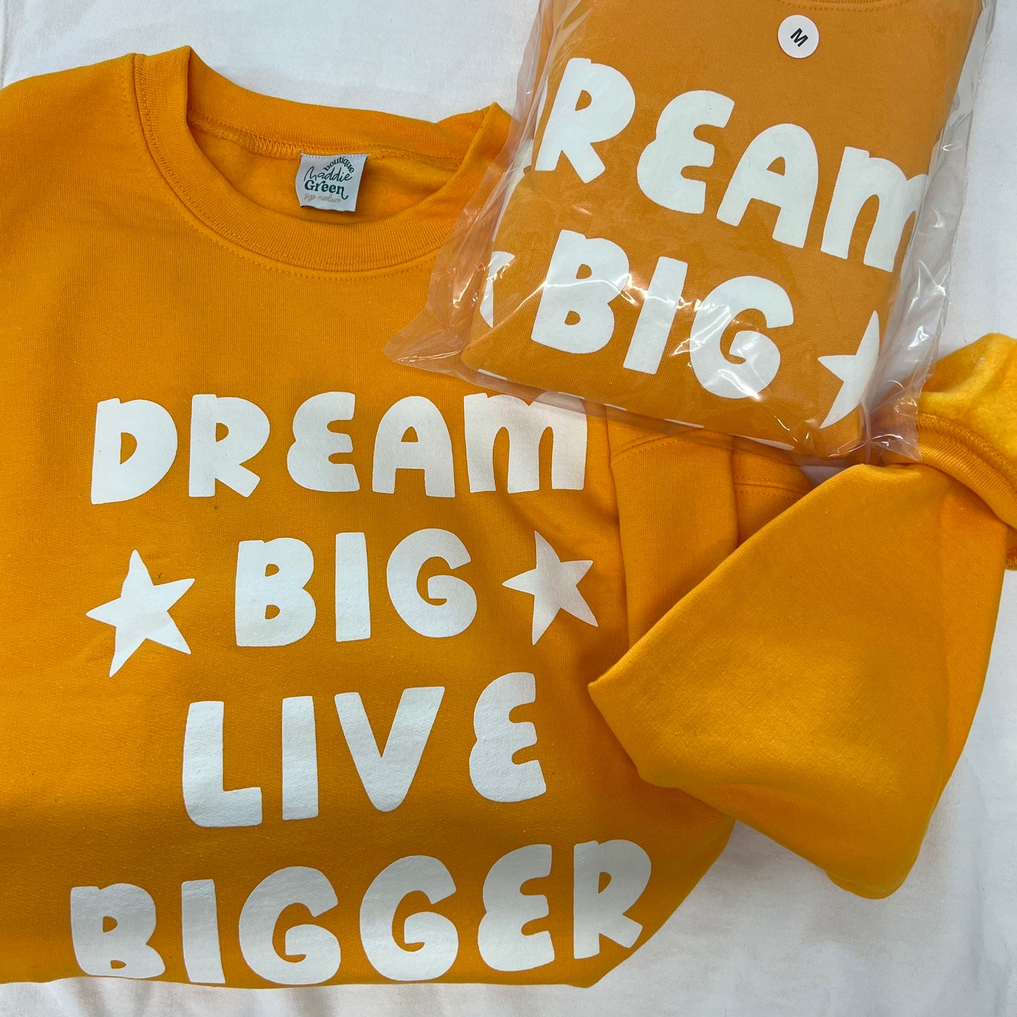 Retro Orange Dream Big Live Bigger Crewneck Sweatshirt