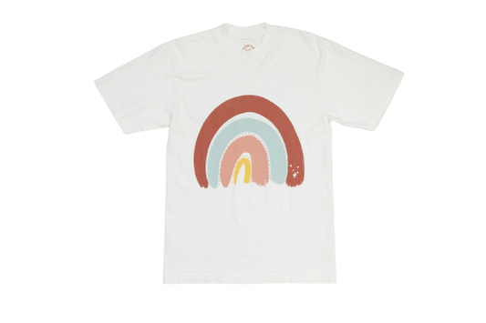 Signature & Summer Rainbow Sustainably Made Cream T-Shirt
