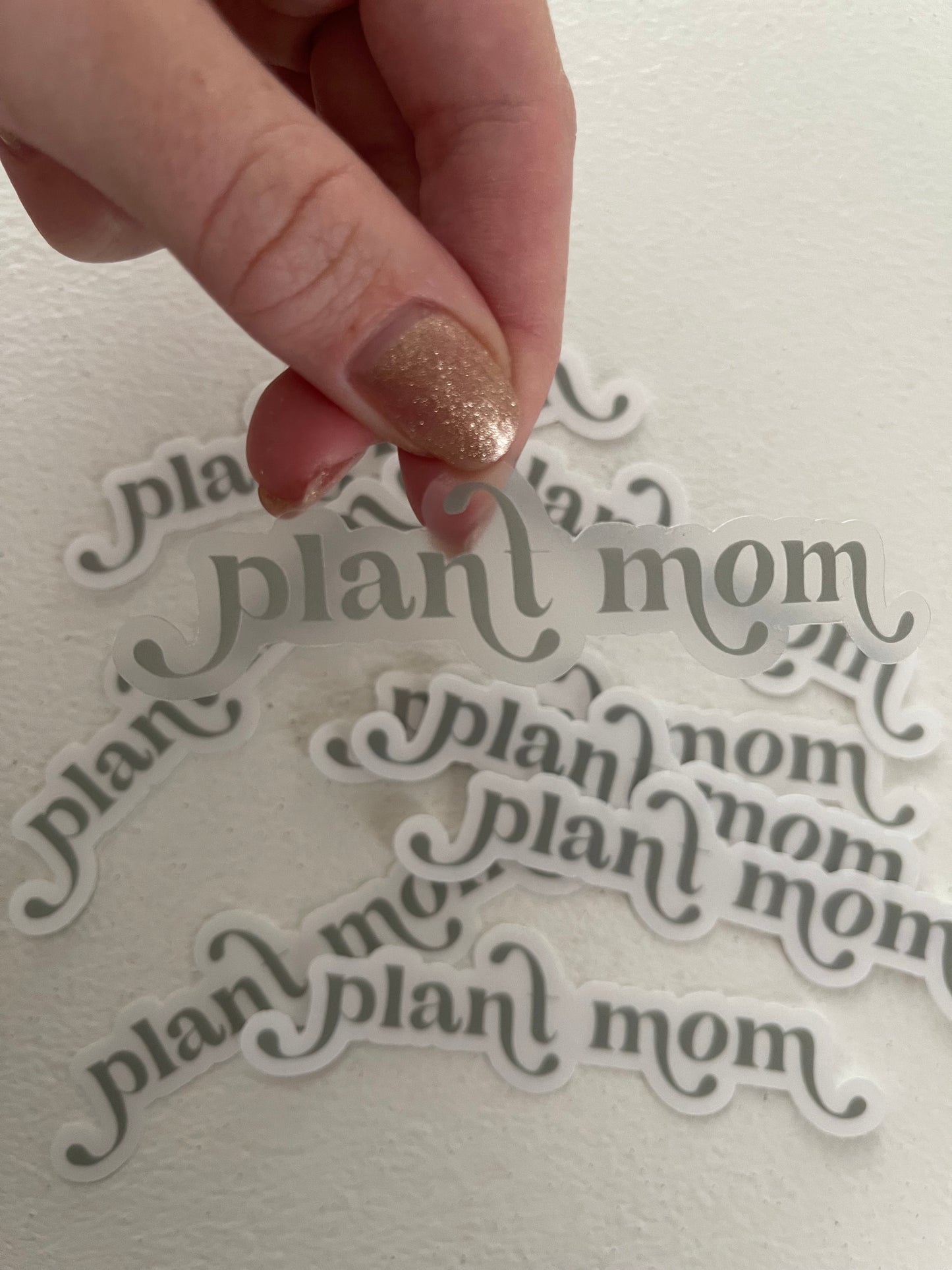 CLEAR Plant Mom Waterproof Vinyl Sticker
