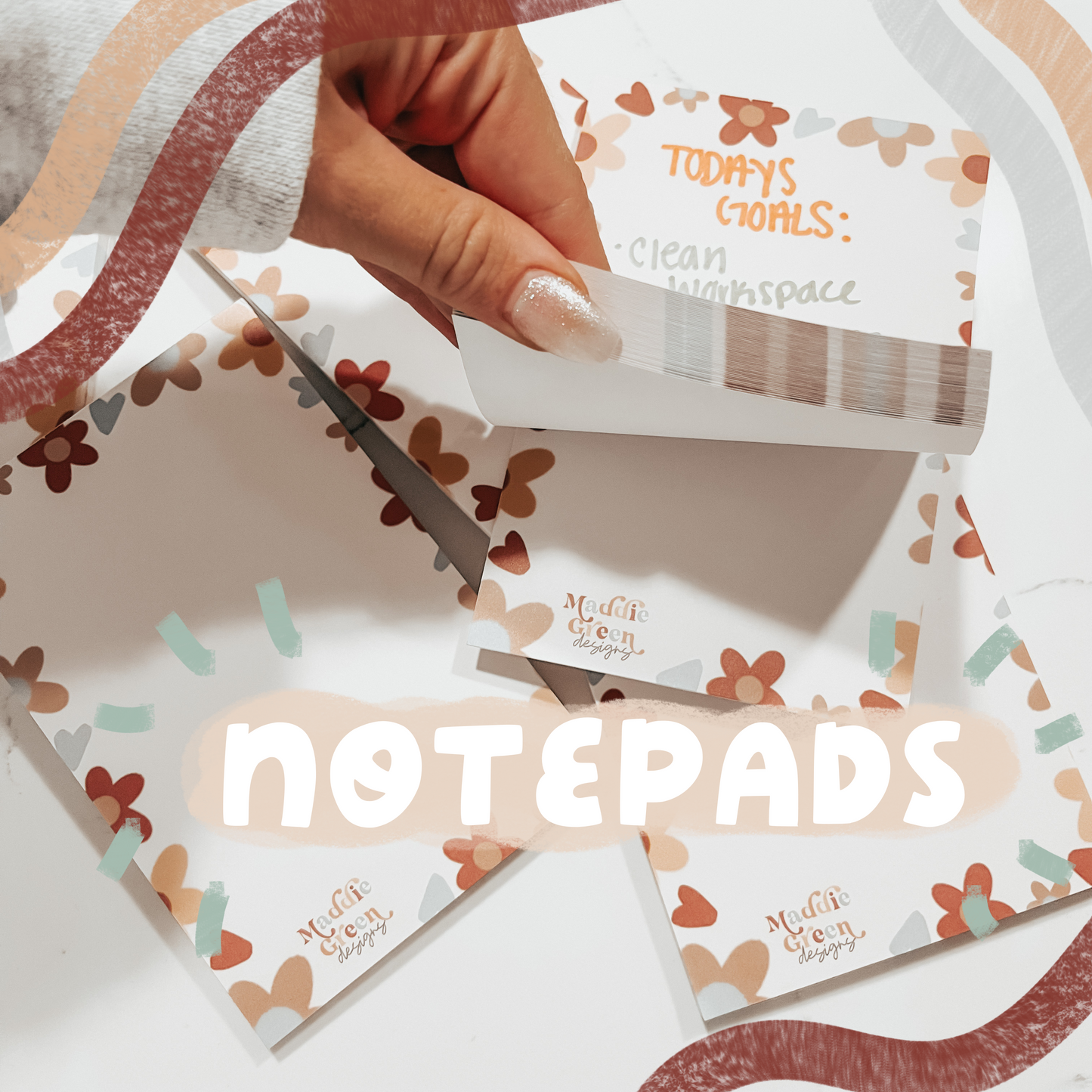 4x6 Hearts and Floral Signature Notepad