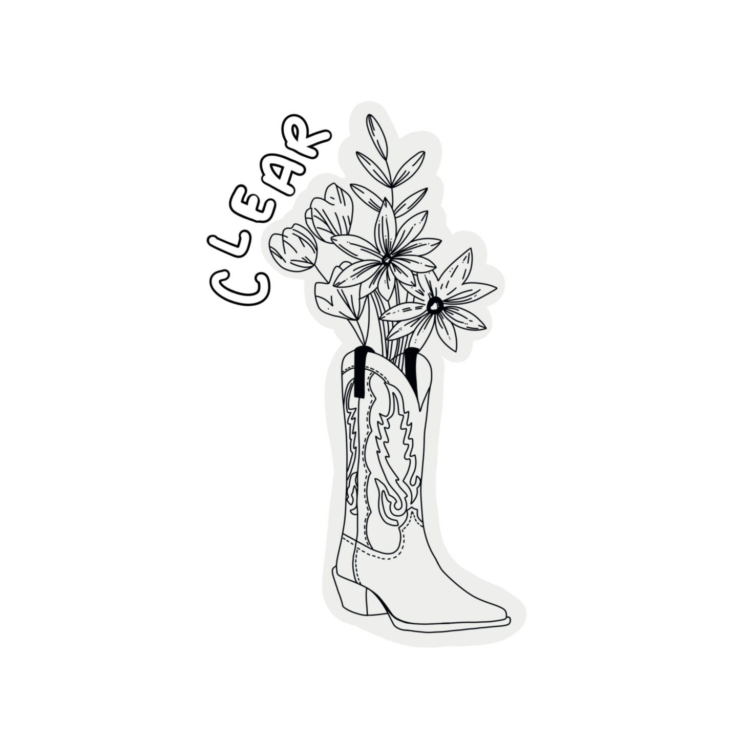 Wildflower Cowboy Boot Bouquet Waterproof Vinyl Sticker(s)