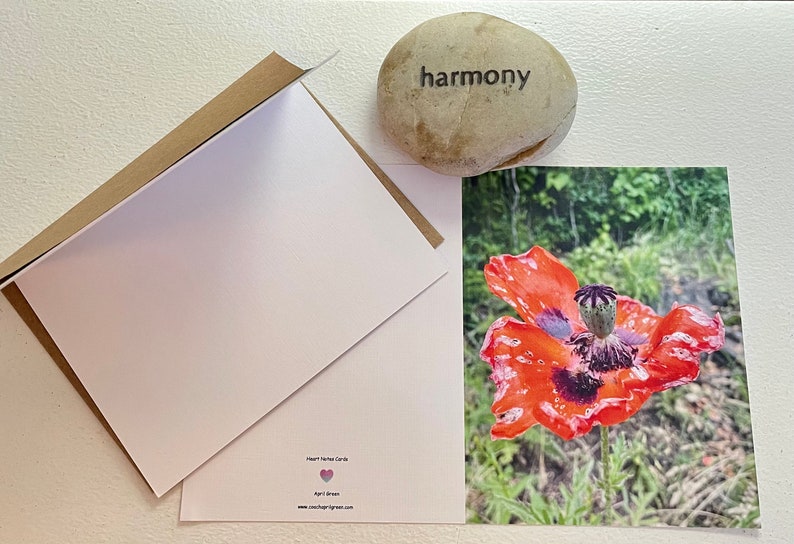 Poppy Photography Greeting Card With Kraft Envelope