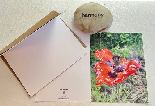 Poppy Photography Greeting Card With Kraft Envelope