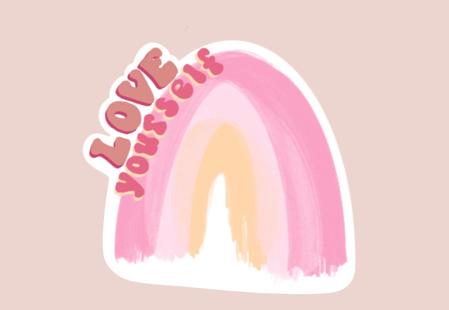 Love Yourself Rainbow Waterproof Vinyl Sticker