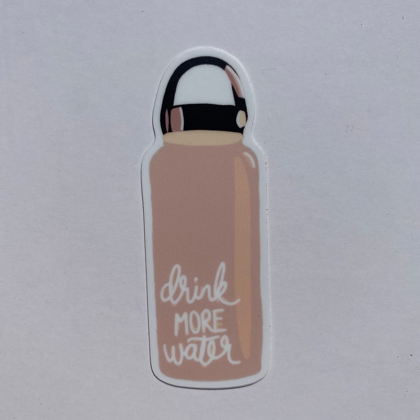 Drink More Water Pink Waterbottle Waterproof Vinyl Sticker