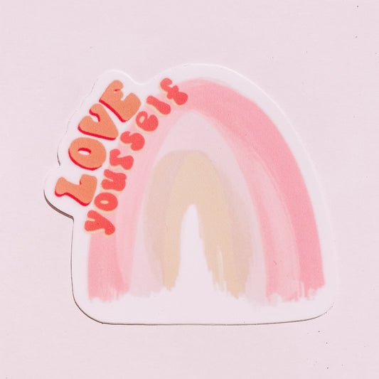 Love Yourself Rainbow Waterproof Vinyl Sticker