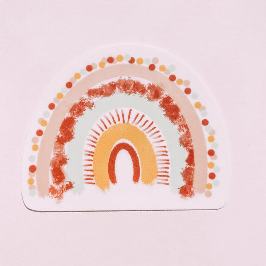 Colorful Dotted Watercolor Rainbow Waterproof Vinyl Sticker