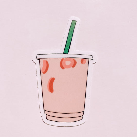 Pink Drink Waterproof Vinyl Sticker