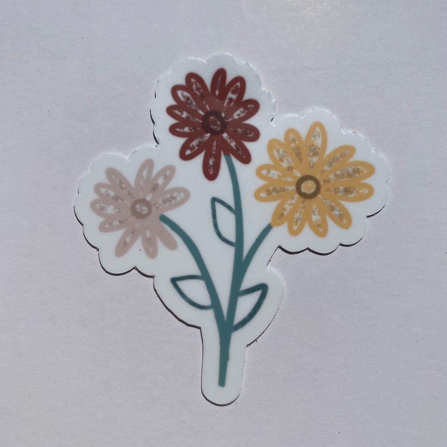 Pink Red Yellow Flower Bunch Waterproof Vinyl Sticker
