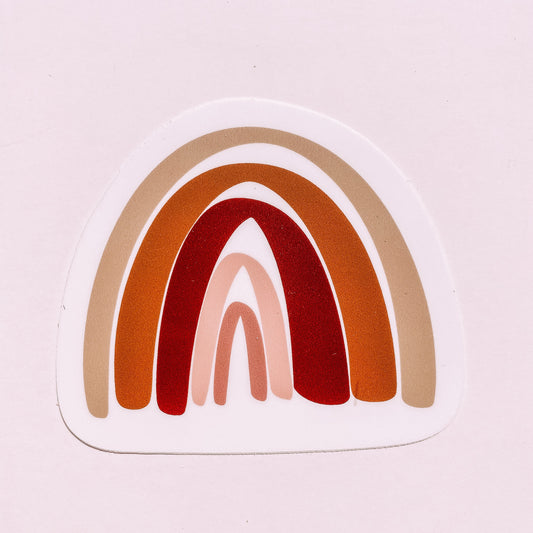 Brown Rainbow Waterproof Vinyl Sticker