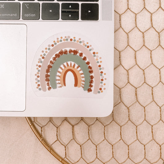 CLEAR Darker Aesthetic Watercolor Rainbow Waterproof Vinyl Sticker
