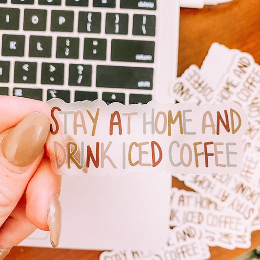 CLEAR Drink Iced Coffee Waterproof Vinyl Sticker