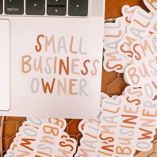 CLEAR Signature Small Business Owner Waterproof Vinyl Sticker
