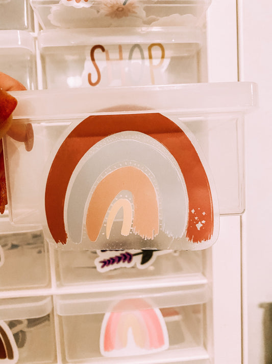 CLEAR Signature Rainbow Watercolor Vinyl Sticker