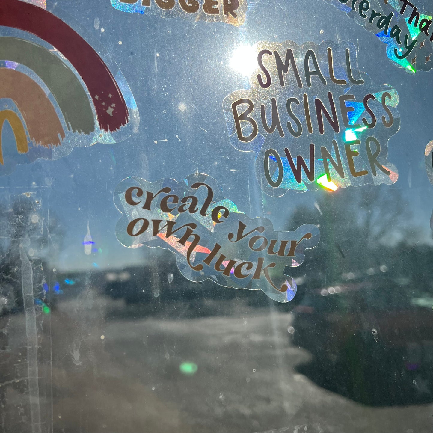 Create Your Own Luck Suncatcher Rainbow Window Decal