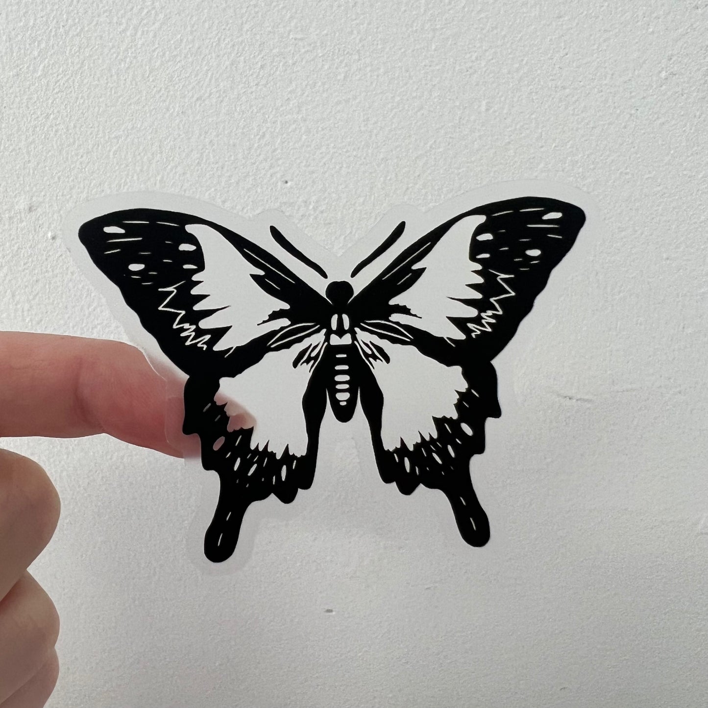 CLEAR Black Butterfly Waterproof Vinyl Sticker