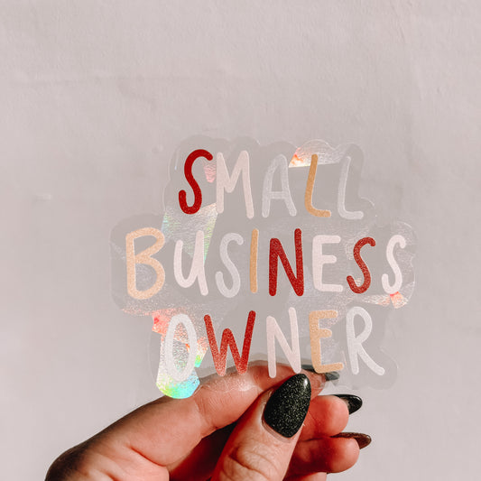 Signature Small Business Owner Suncatcher Rainbow Window Decal