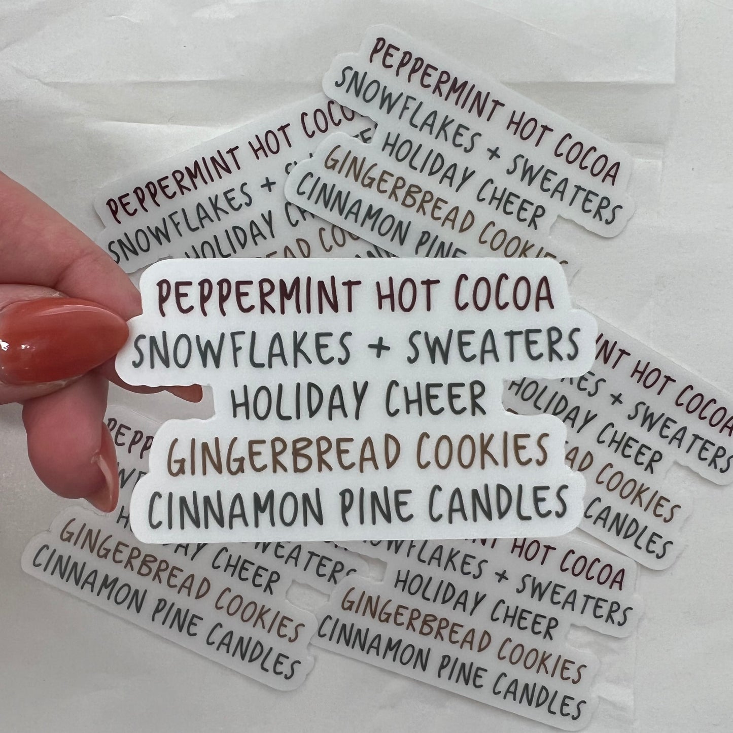 Winter & Christmas Favorites Waterproof Vinyl Stickers