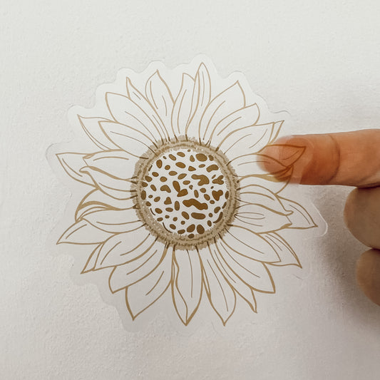 CLEAR Sunflower Waterproof Vinyl Sticker