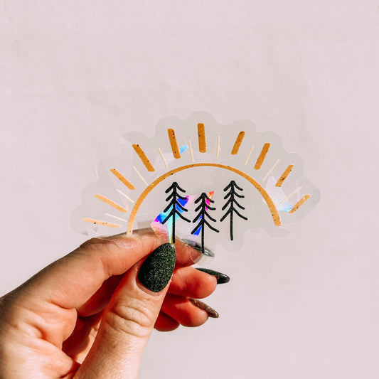 Pine Tree Suncatcher Rainbow Window Decal