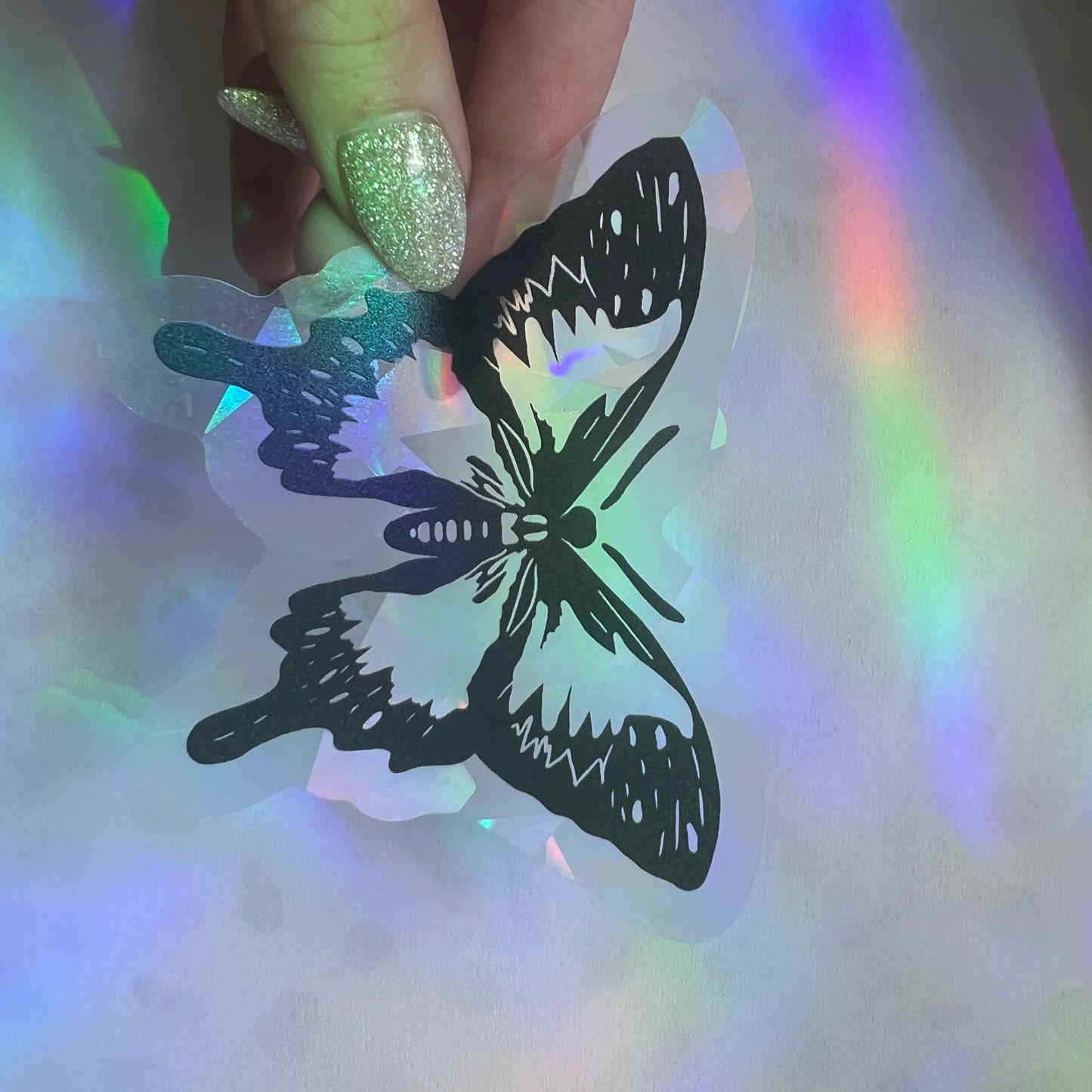 Black Butterfly Suncatcher Rainbow Window Decal
