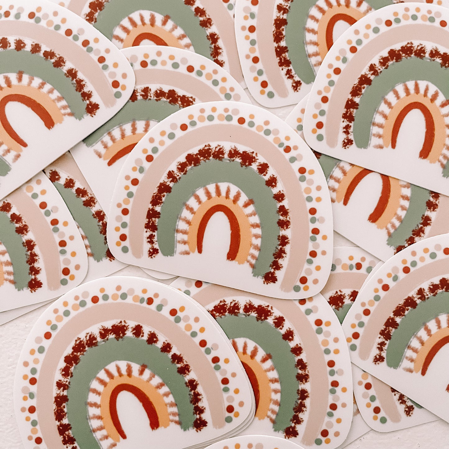 Darker Aesthetic Dotted Watercolor Rainbow Waterproof VInyl Sticker