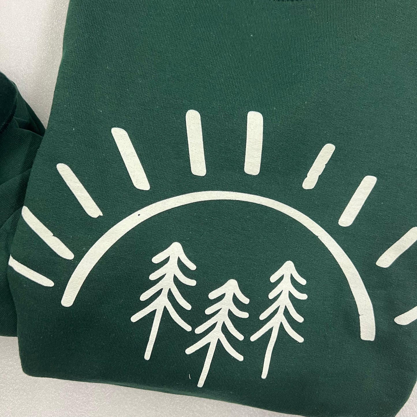 Pine Tree Sun Green Crewneck Sweatshirt