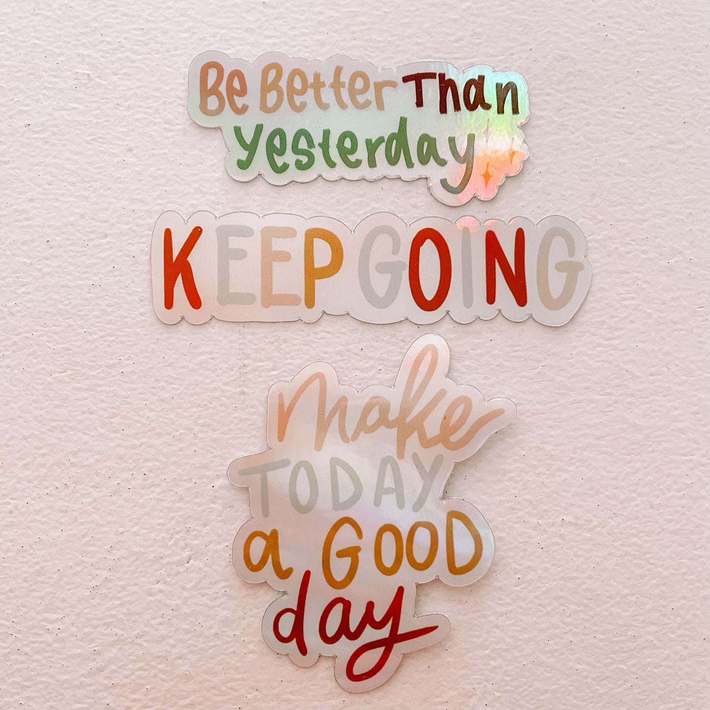 Holographic Motivational Quote and Small Business Owner Waterproof Vinyl Sticker