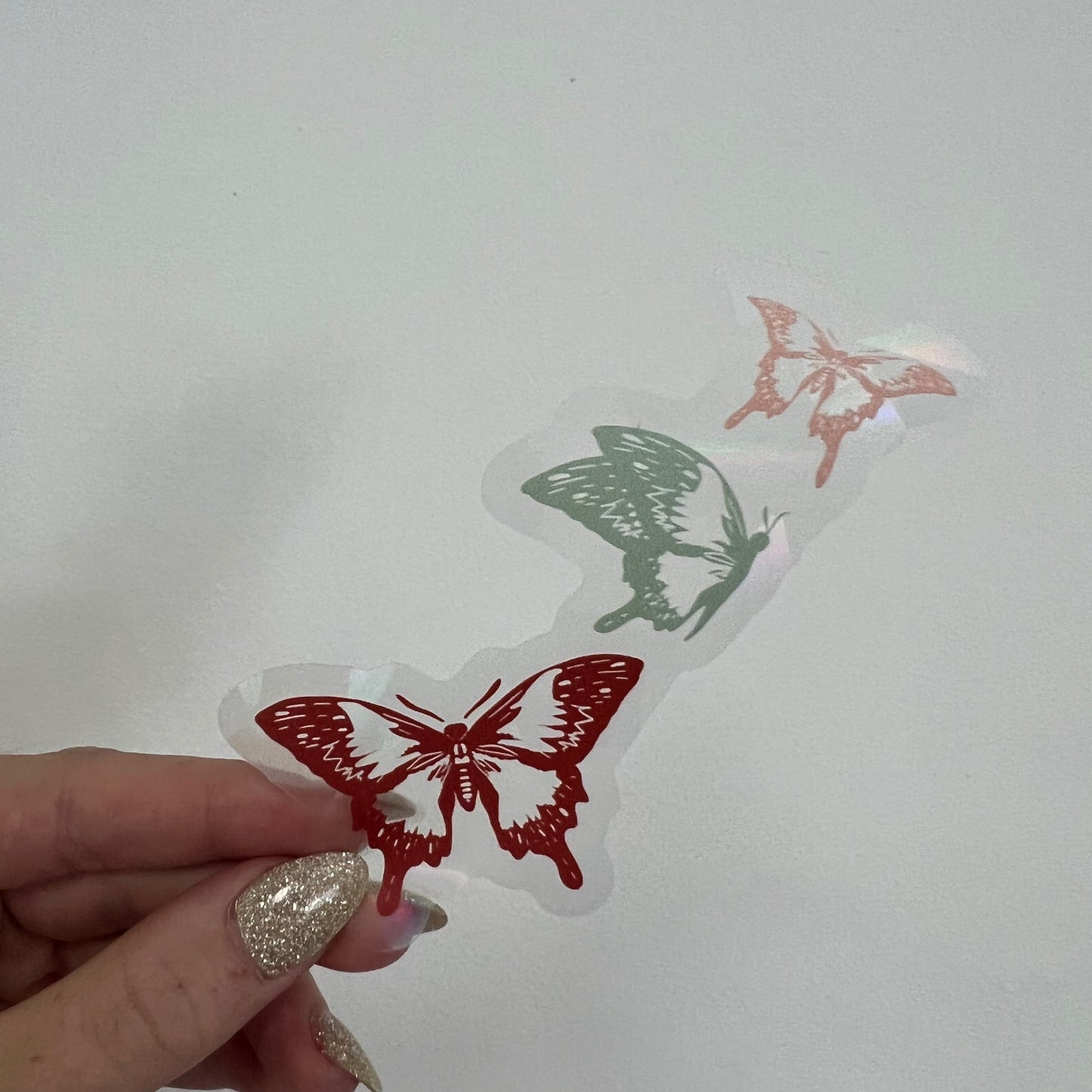 Colorful Butterflies In Flight Sun Catcher Rainbow Window Decal