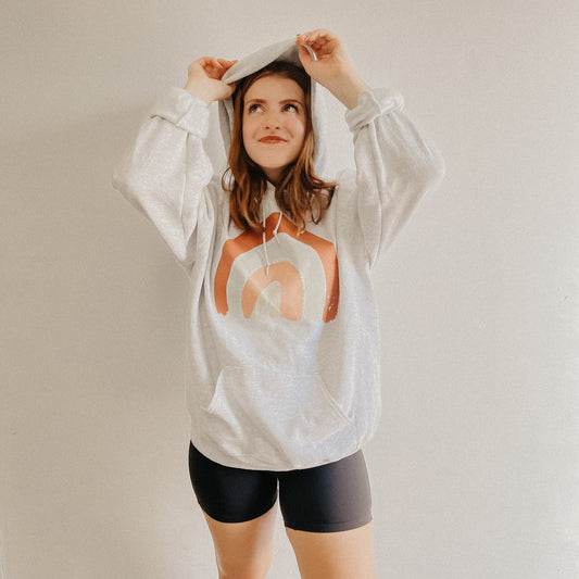 Grey Signature Rainbow Hoodie