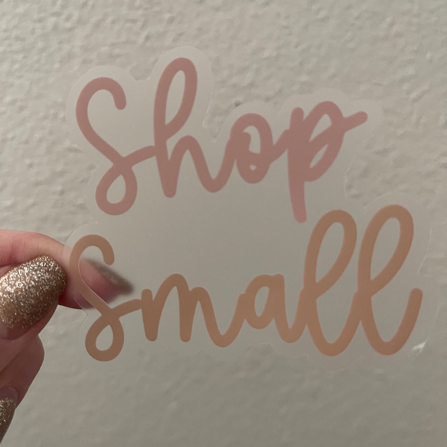CLEAR Cursive Shop Small Waterproof Vinyl Sticker