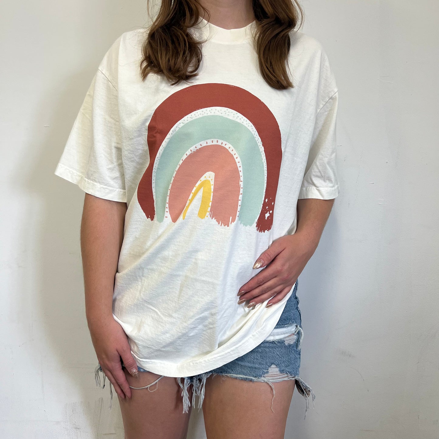 Signature & Summer Rainbow Sustainably Made Cream T-Shirt