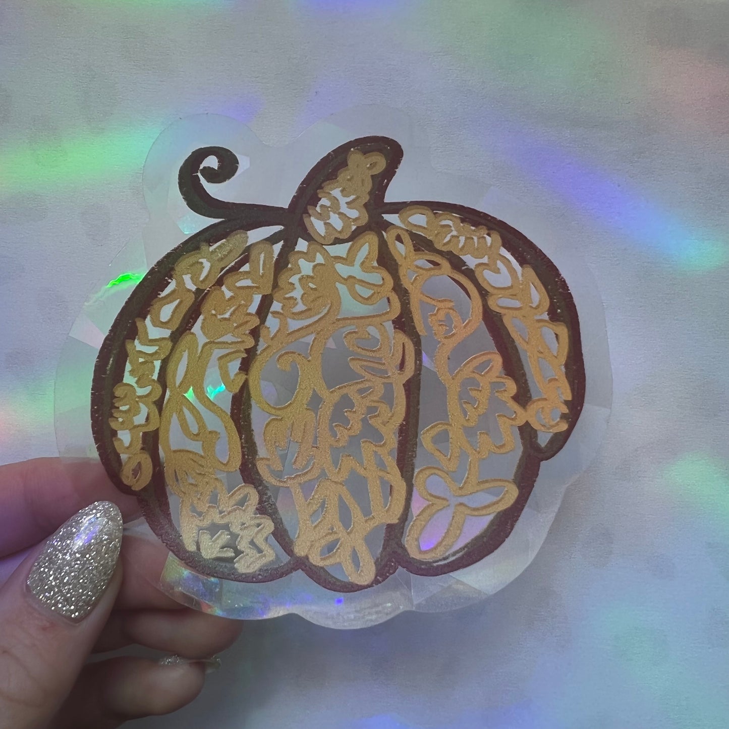 Pumpkin Suncatcher Rainbow Window Decal